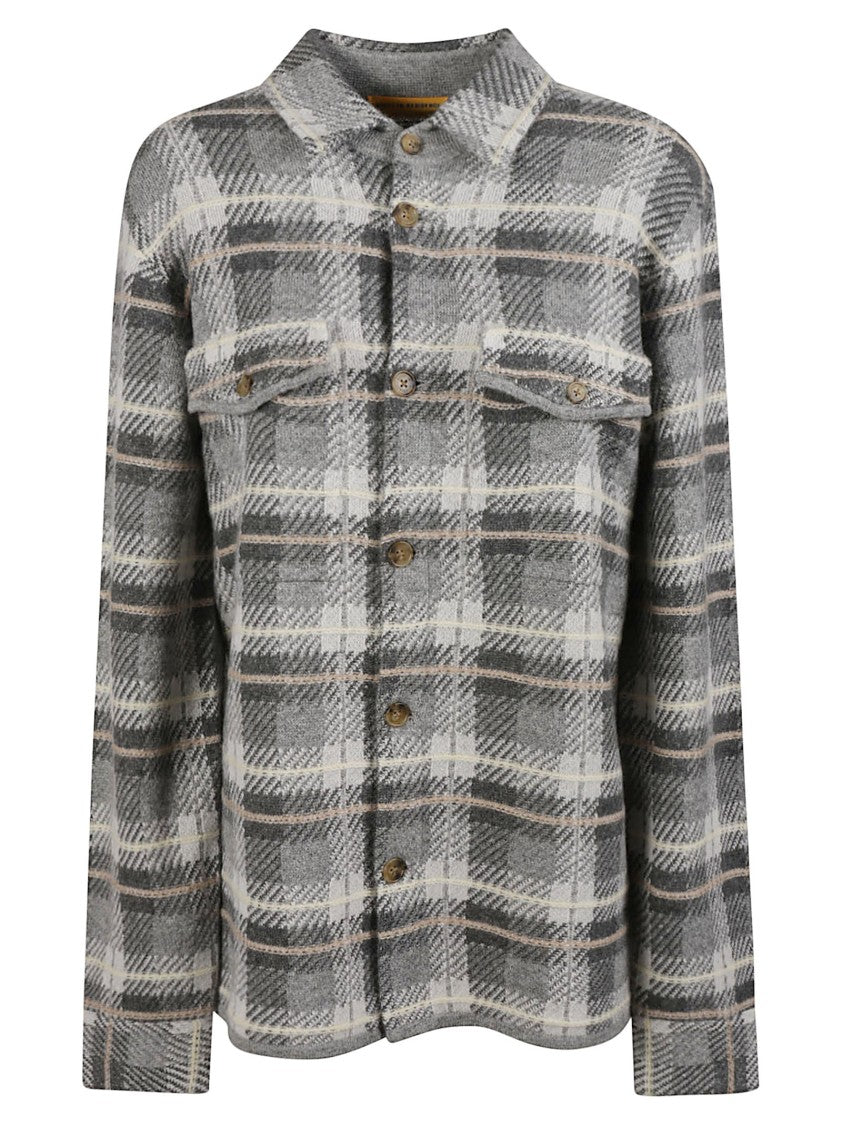 Guest In Residence Plaid Button-Down Cashmere Shirt