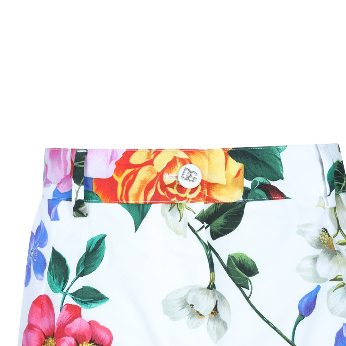 Dolce & Gabbana White Cotton Graphic Print Shorts