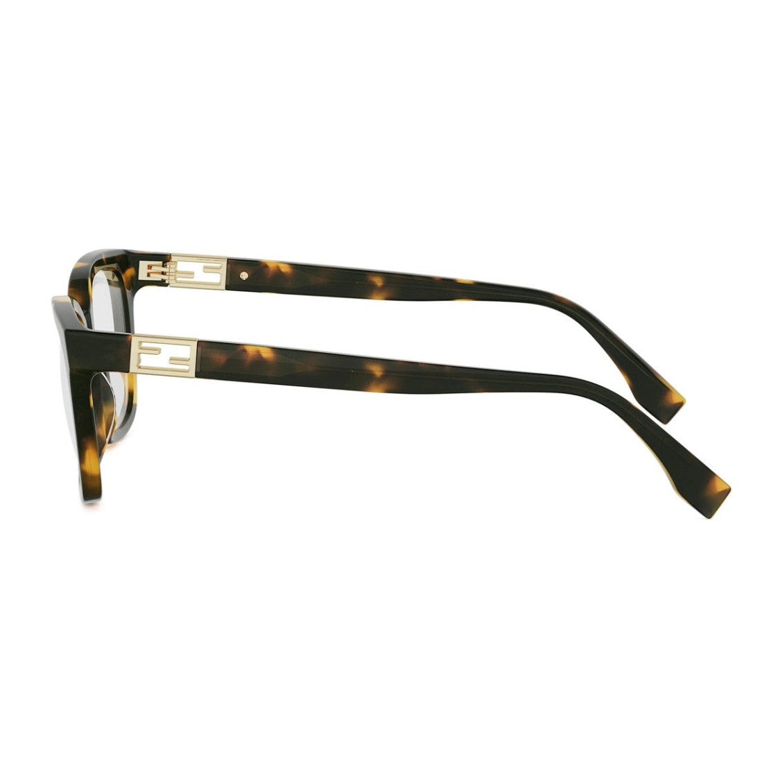 Fendi Havana Baguette Acetate Square Sunglasses