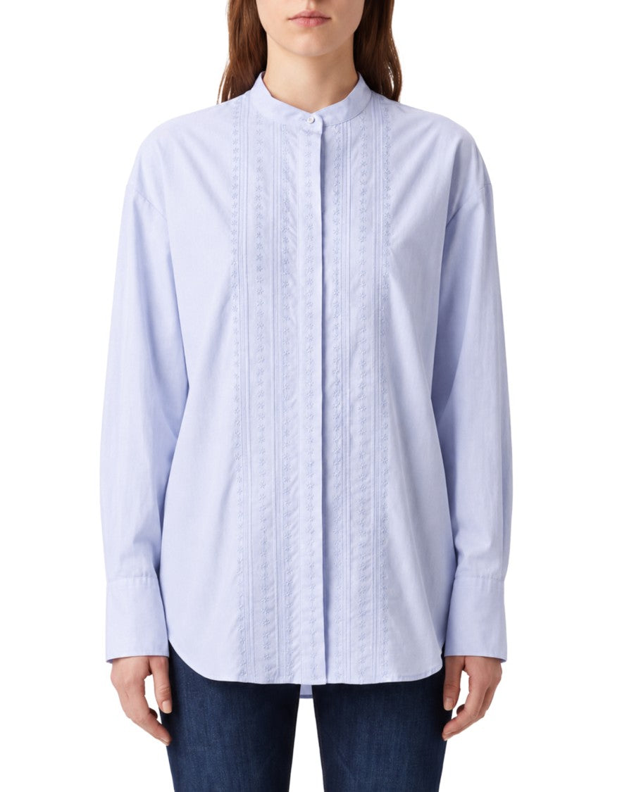 Forte Forte Sky-Lilac Embroidered Cotton Shirt