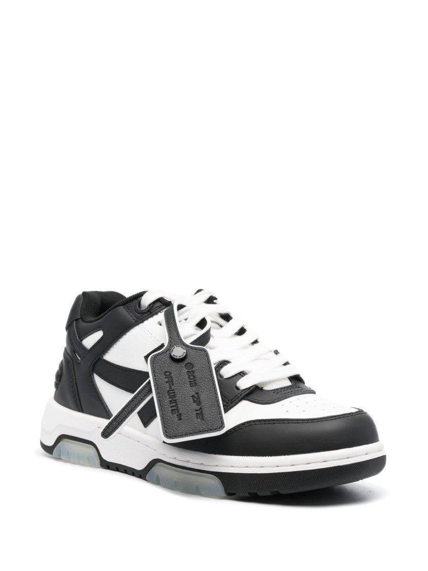 Off-White Perforated Leather Low-Top Sneakers With Bold Arrow Motifs
