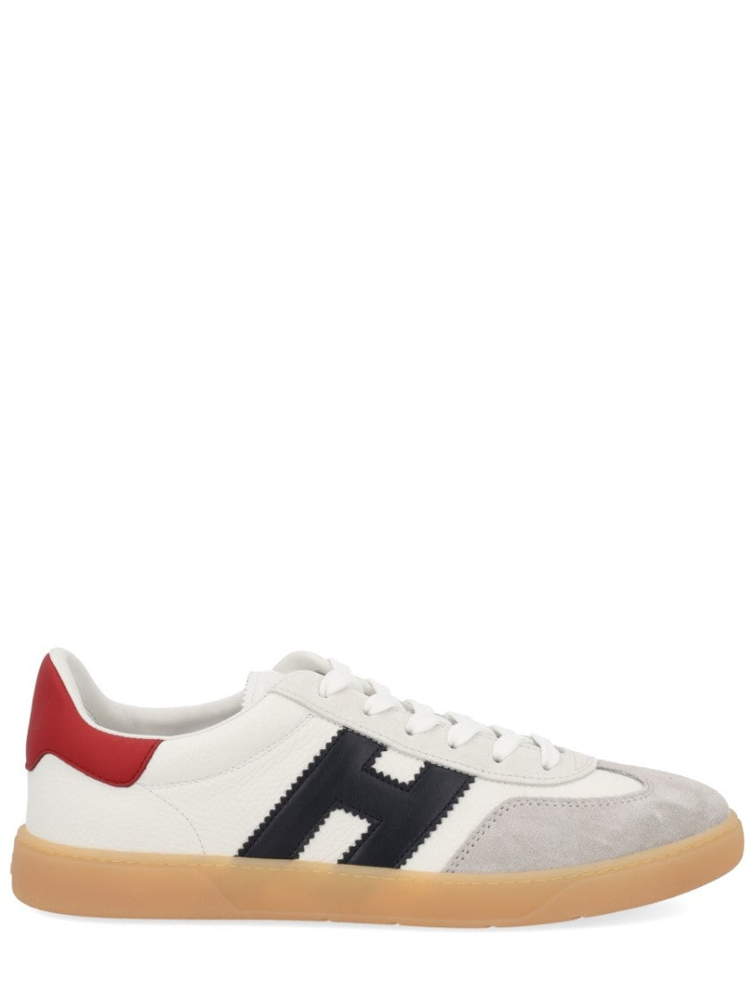 Hogan White Grey Suede Overlays Sneakers