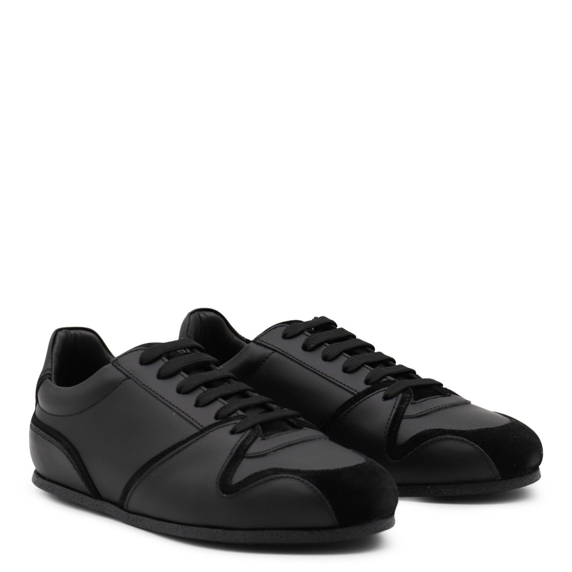 Moschino Black Leather Sneakers