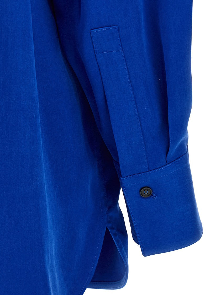 Ferragamo Draped Asymmetric Shirt With Korean Collar