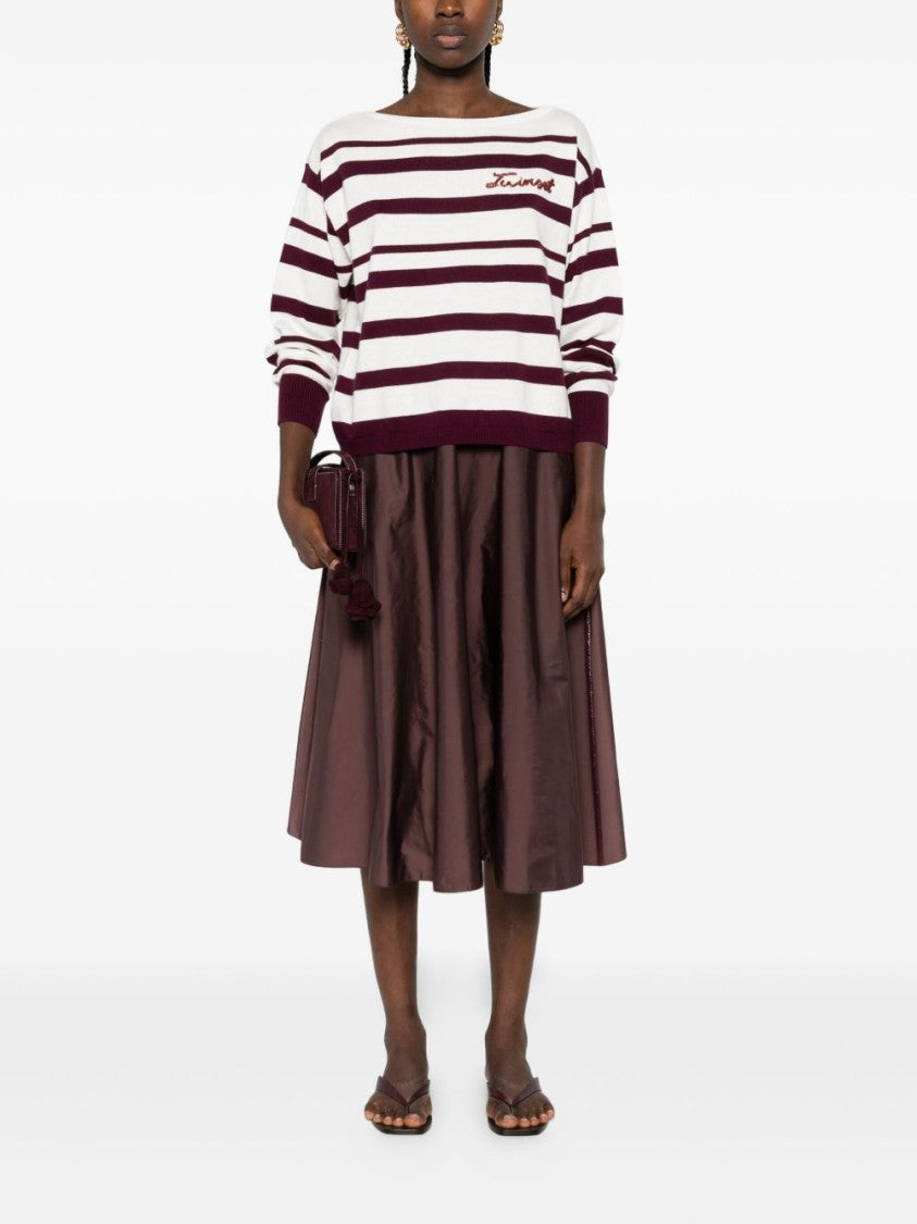 Twin-Set Relaxed Fit Striped Knit Sweater