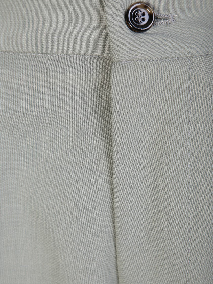 Dell'oglio Sage Green Wool Bland Trousers