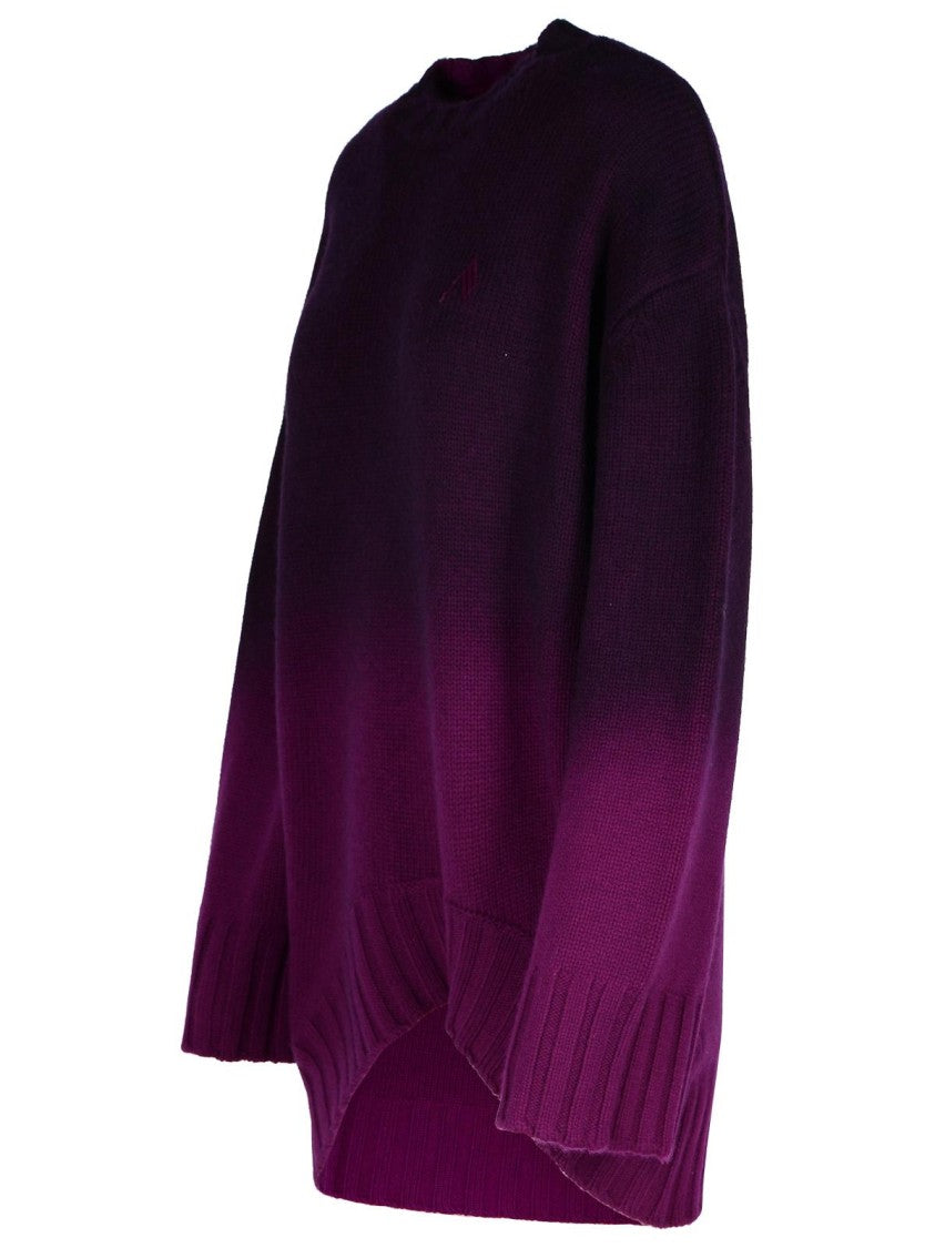 The Attico Purple Wool Blend Mini Dress