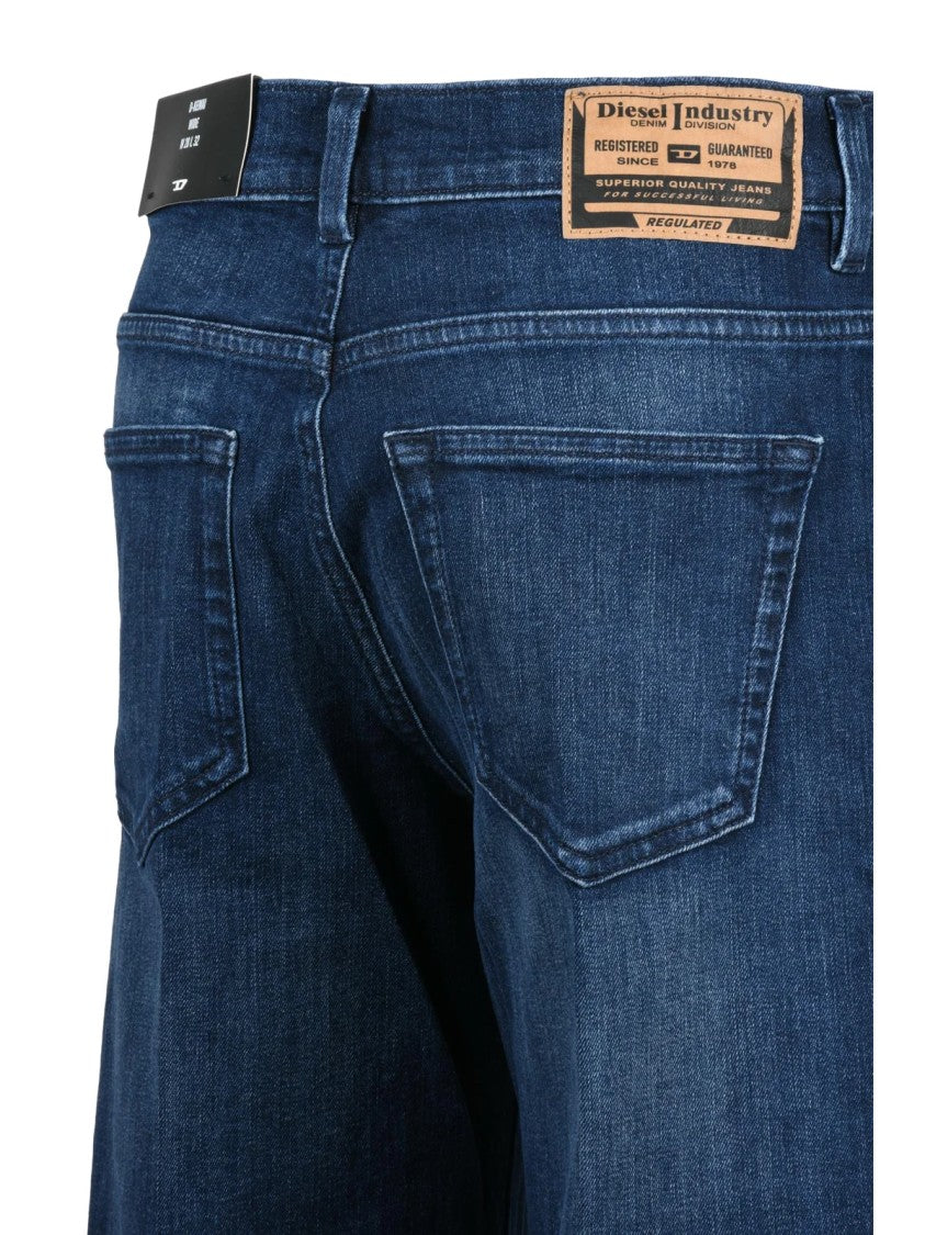 Diesel Blue Cotton-Blend D-Kemai Wide Jeans