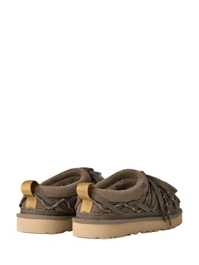 Ugg Green Double Lacing Suede Mules