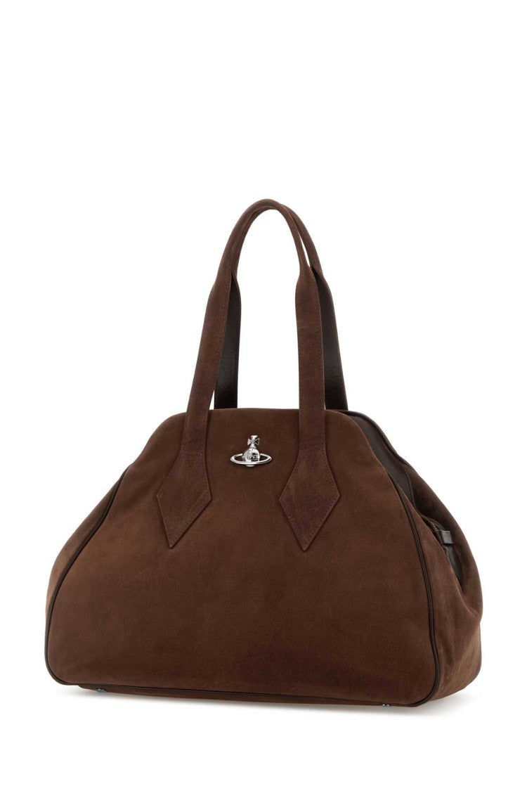 Vivienne Westwood Chocolate Suede Large Yasmine Shoulder Bag