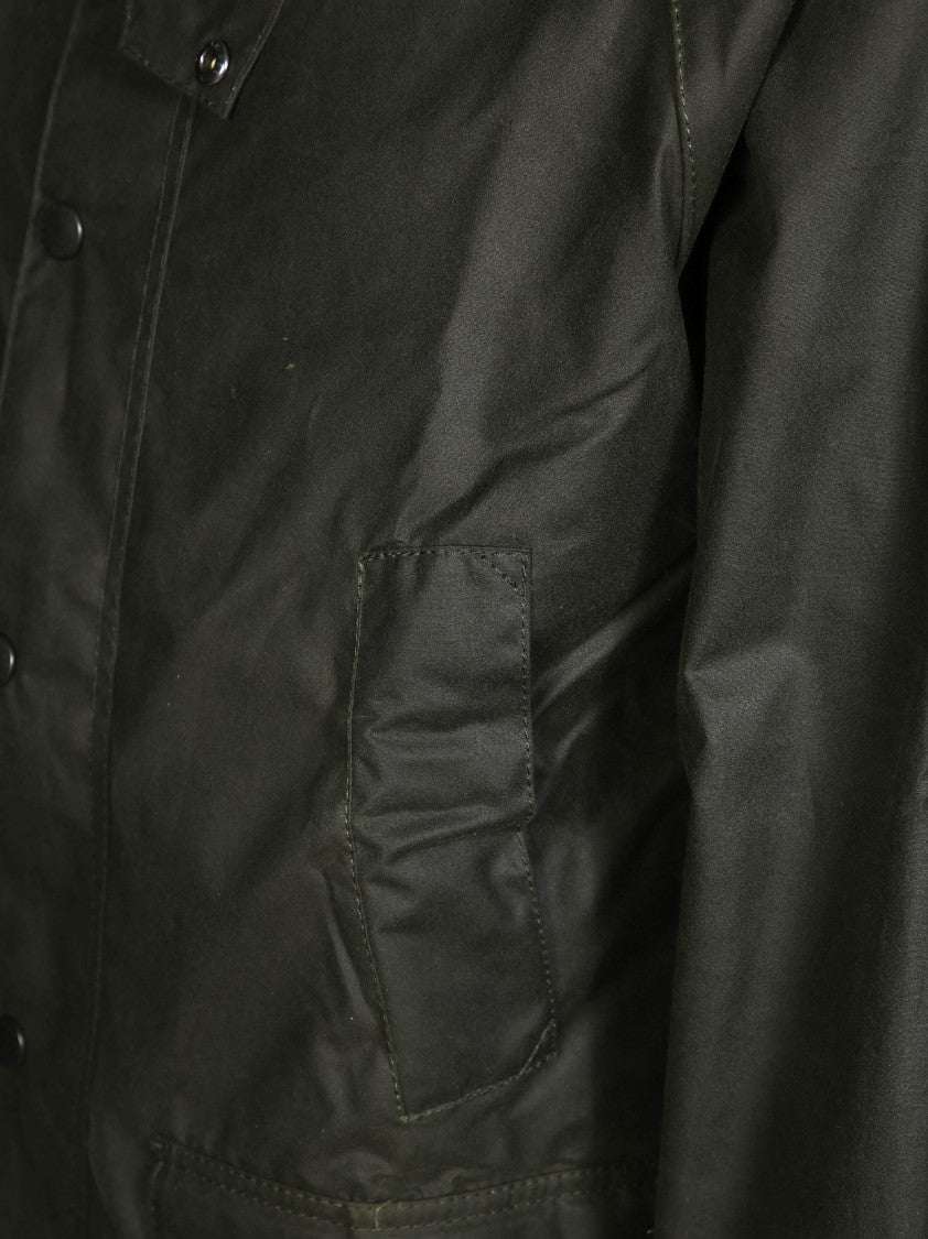 Barbour Black Bedale Matte Waxed Cotton Jacket