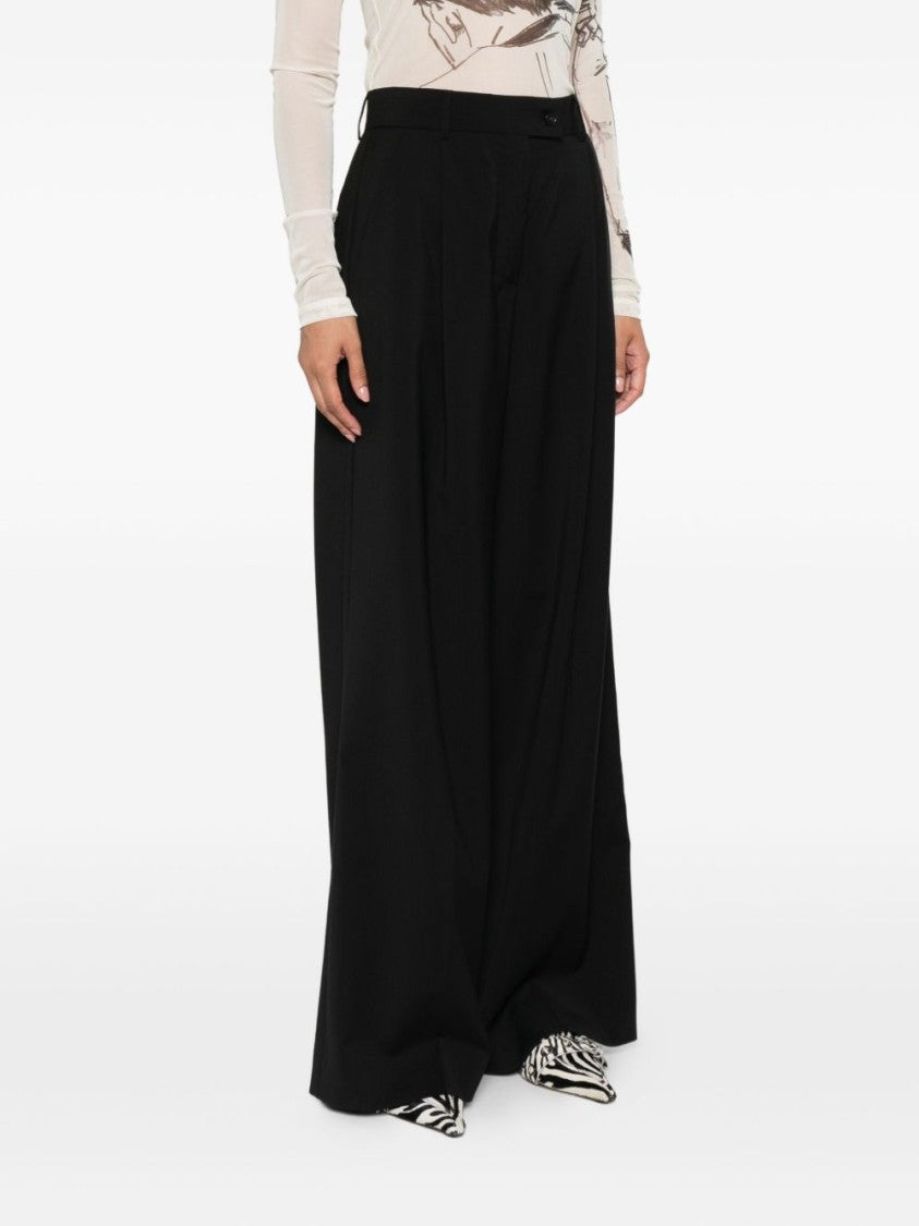 Sportmax Wide-Leg Trousers With Pleat Detailing And High Waist