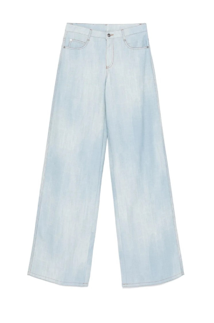 Ermanno Scervino High-Waist Wide-Leg Denim Jeans