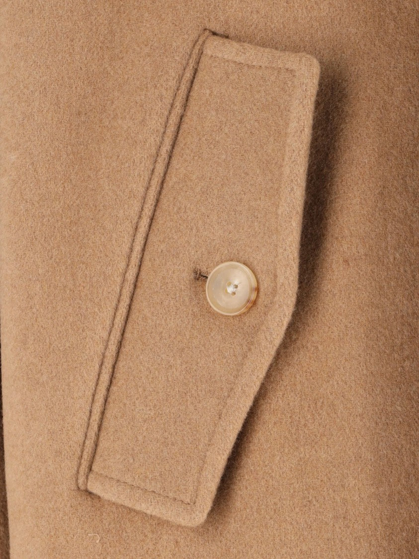 Caruso Foscari Beige Hooded Wool Coat