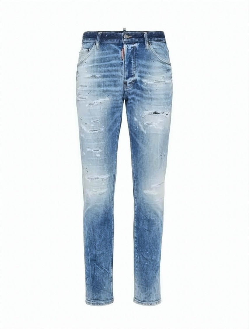 Dsquared2 Distressed Light Blue Slim Fit Denim Pants