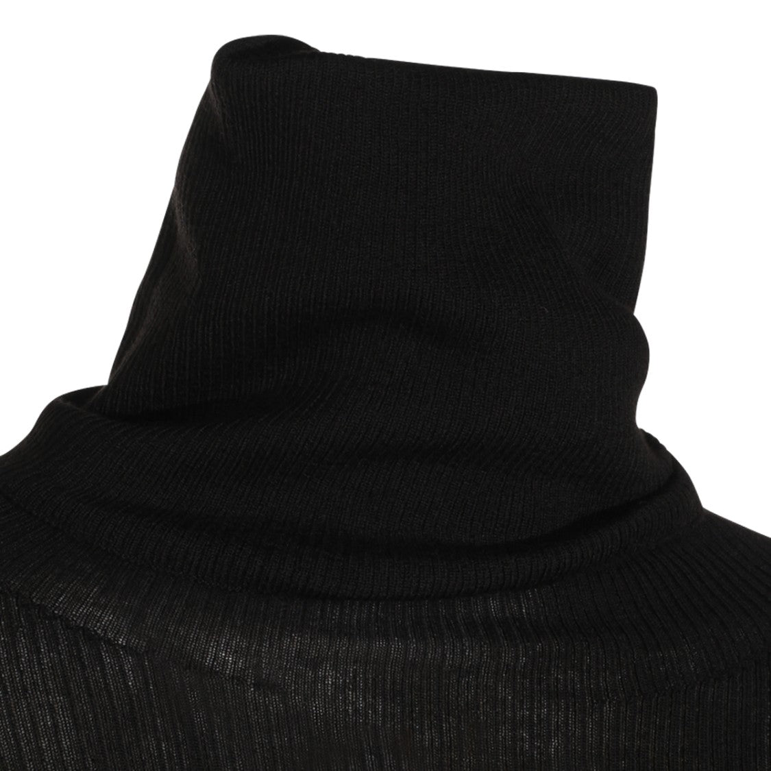Rick Owens Semi-Sheer Turtleneck Knit Sweater With Ribbed Texture