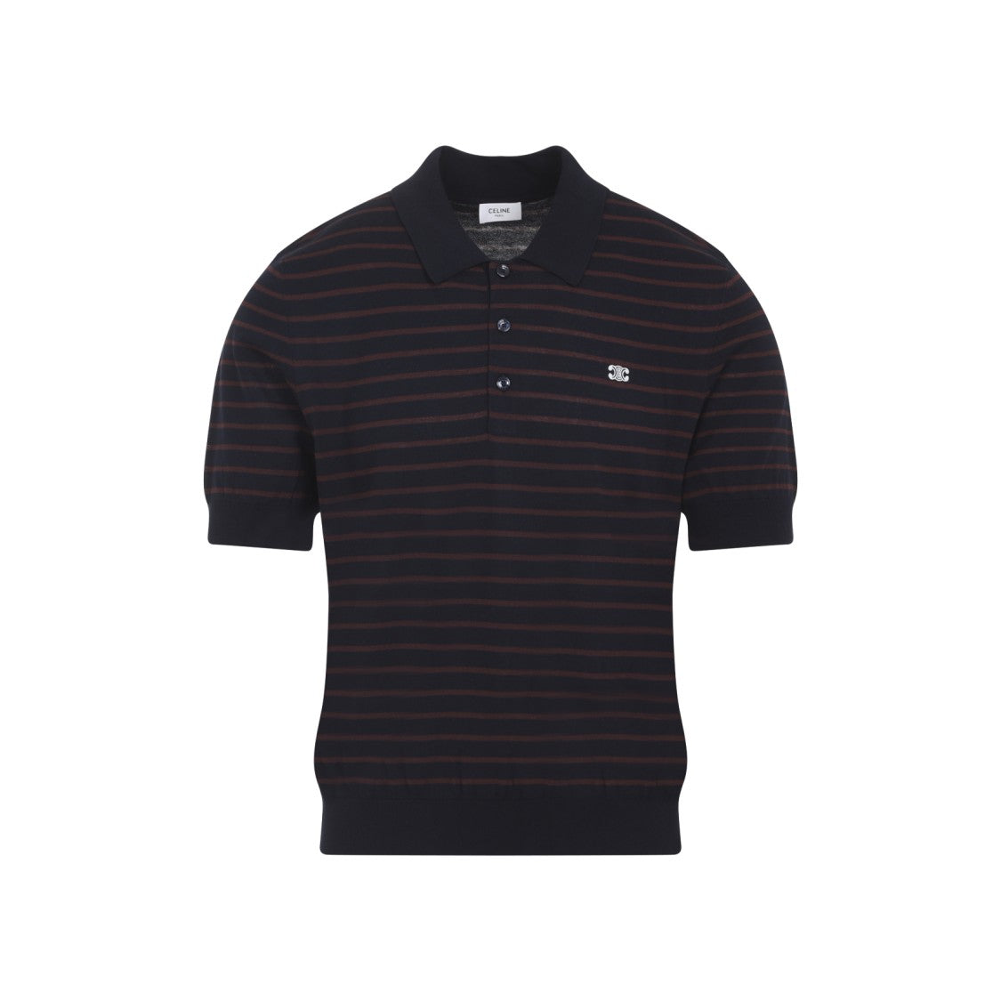 Celine Short-Sleeved Polo Sweater