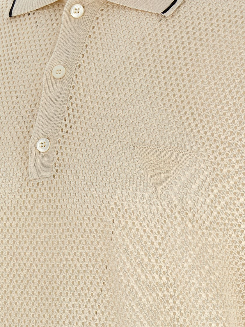 Prada Openwork Polo Shirt