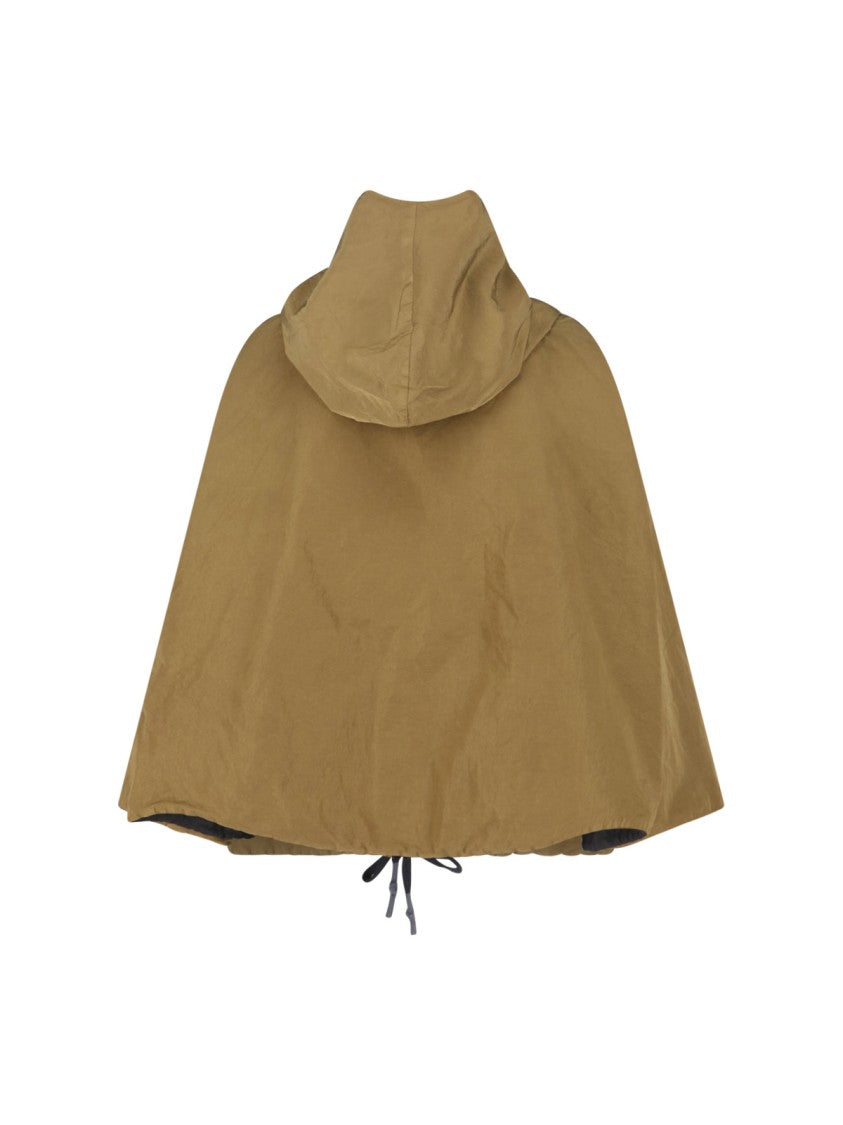 Kimono Rain Brown Reversible No-Rain Hooded Zip Jacket