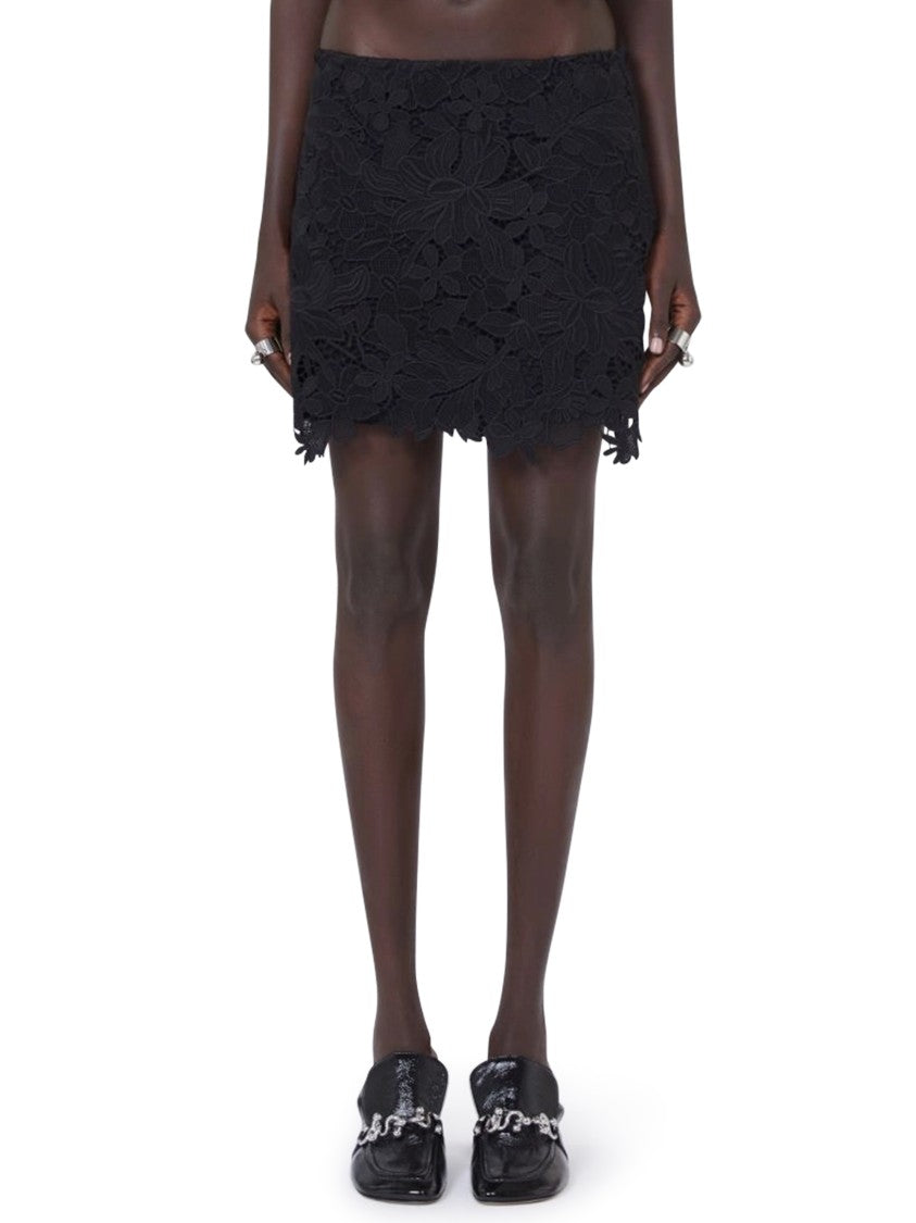 Max Mara Mini Skirt With Floral Lace Overlay