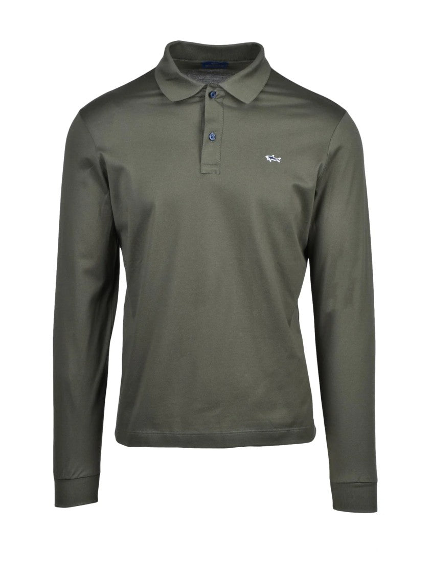 Paul & Shark Green Cotton Embroidered Polo Shirt