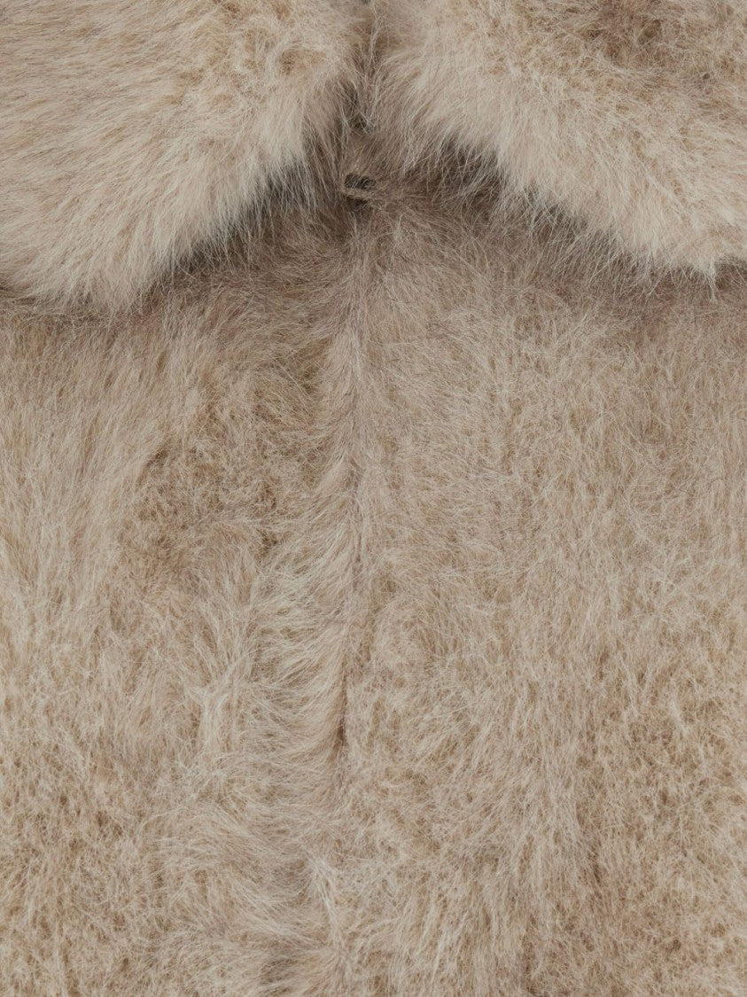 Valentini 1972 Plush Faux Fur Coat With Classic Collar