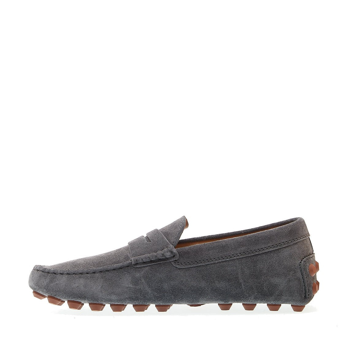 Tod's Bubble Moccasin In Gray Suede