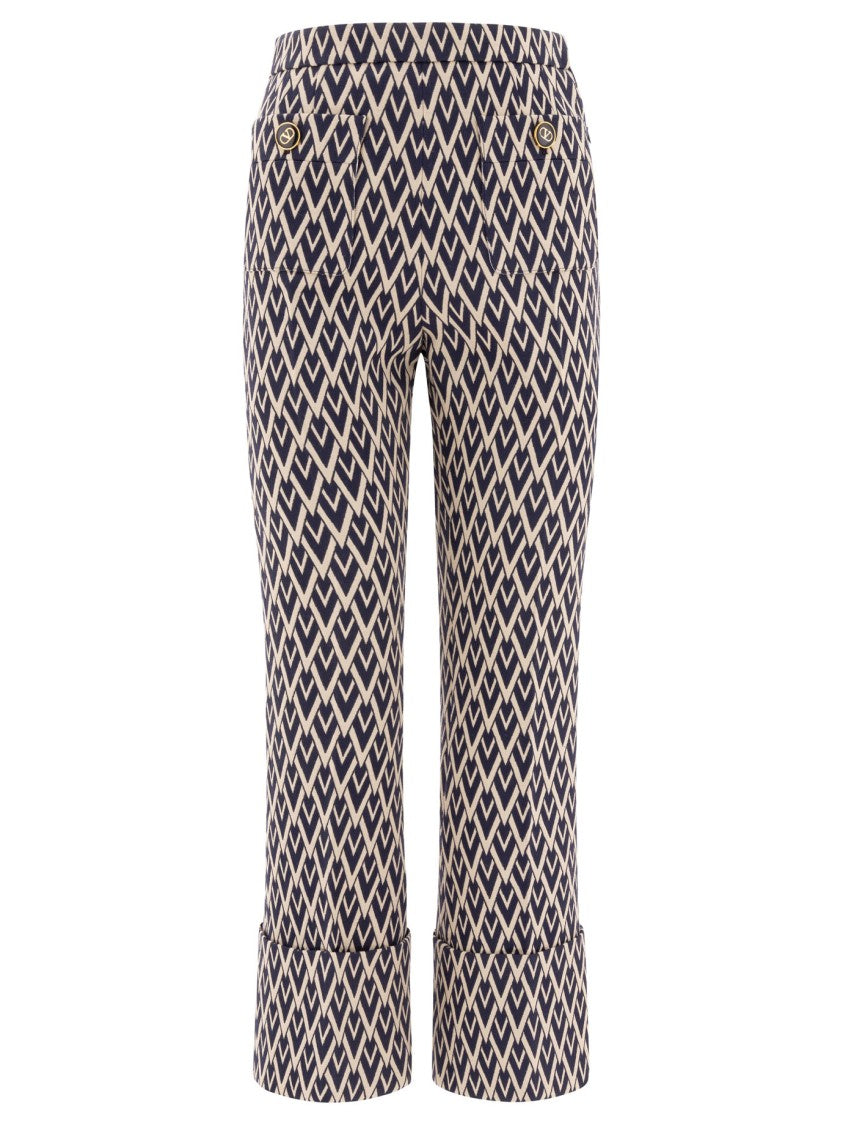 Valentino Tailored Trousers With Bold Geometric Pattern