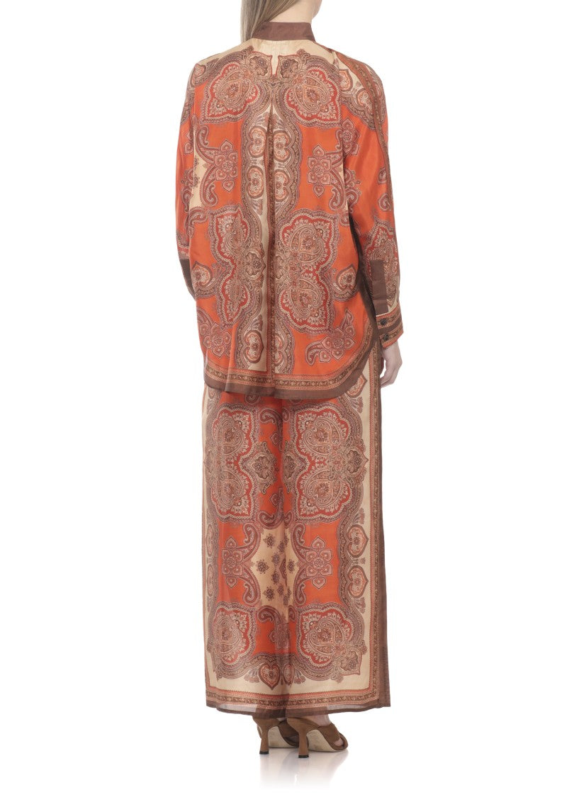 Zimmermann Orange Mahon Paisley Pattern Shirt