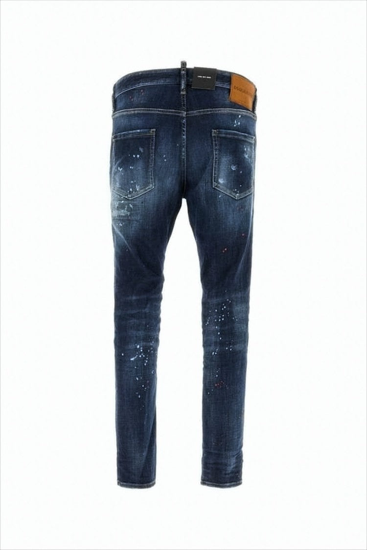Dsquared2 Distressed Dark Blue Slim Fit Denim Pants