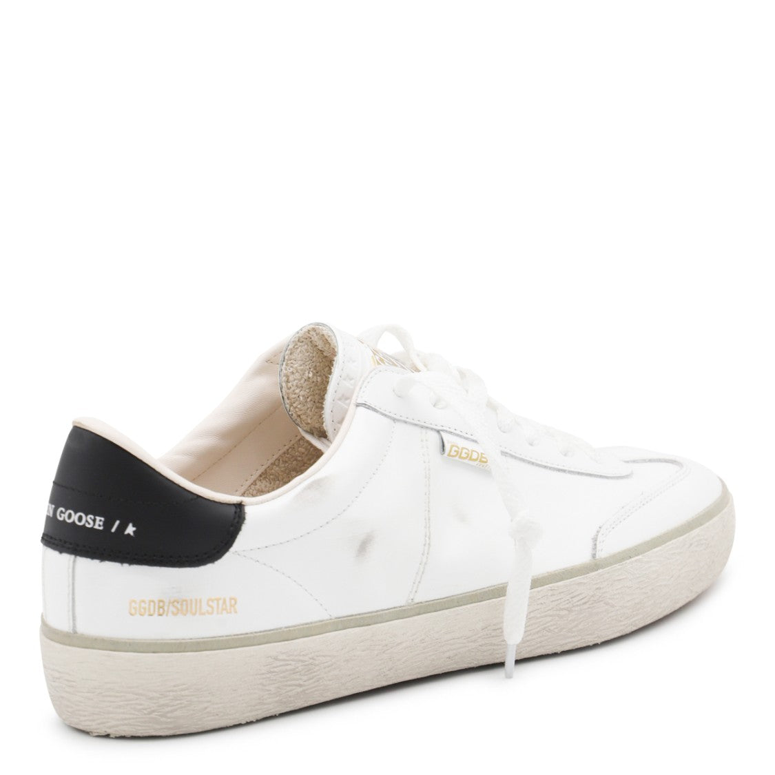Golden Goose White And Black Leather Soul Star Sneakers