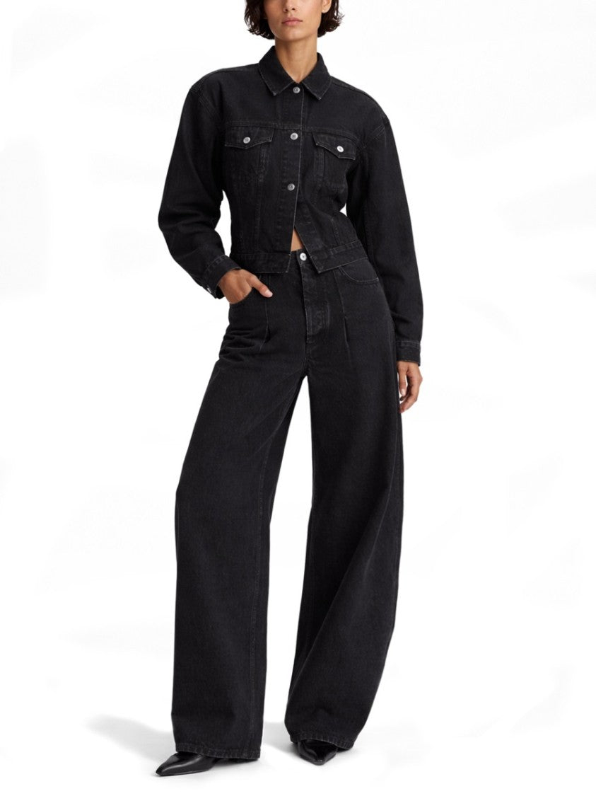 Jacquemus De-Nimes Cotton Cropped Back Cinched Denim Jacket