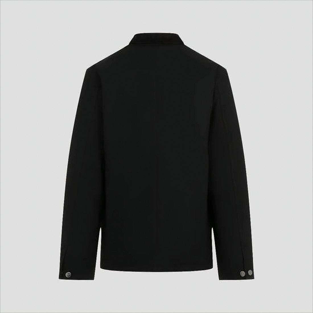 Carhartt Wip Structured Black Cotton Jacket With Classic Collar