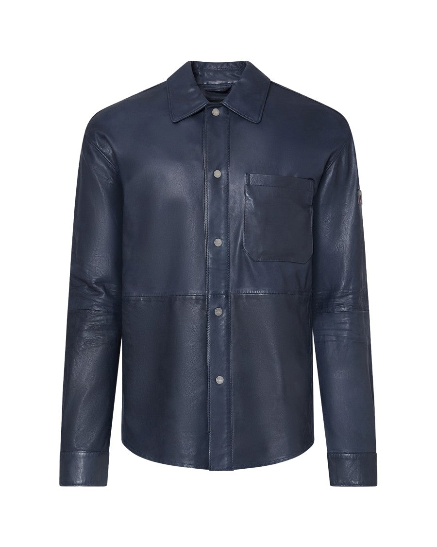 Peuterey Oriental Blue Leather Jacket