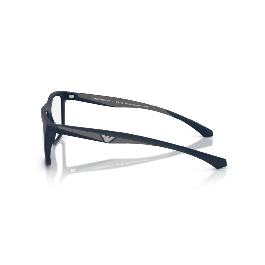 Emporio Armani 0Ea4235 Rectangular Sunglasses With Muted Blue Frame
