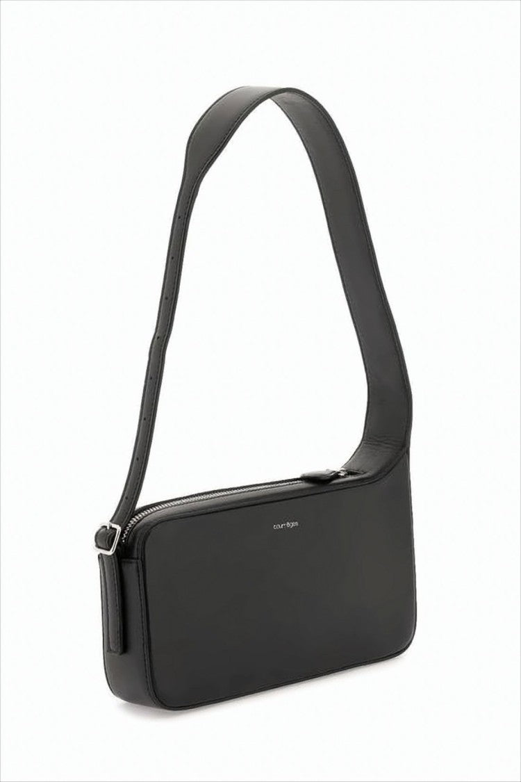 Courrèges Rectangular Minimalist Shoulder Bag In Smooth Cowhide Leather
