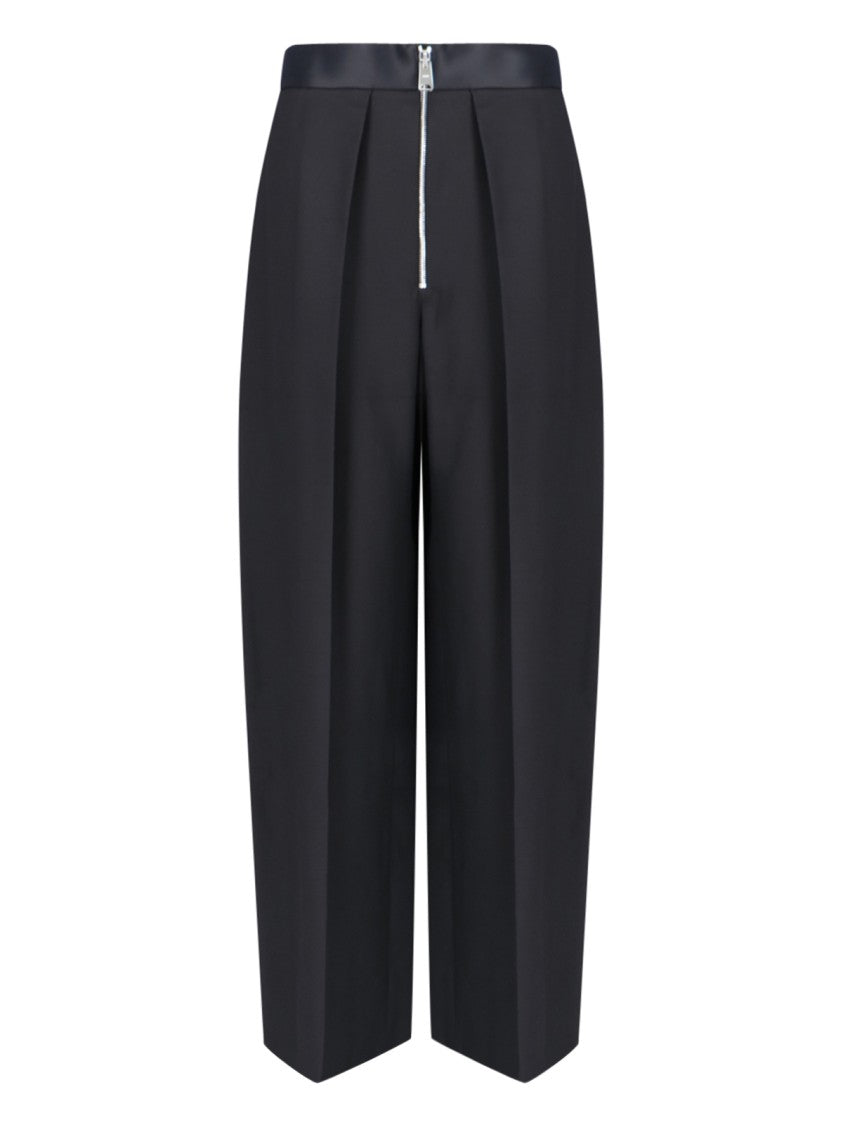 Khaite The Marine Wide-Leg Trousers In Black Fabric