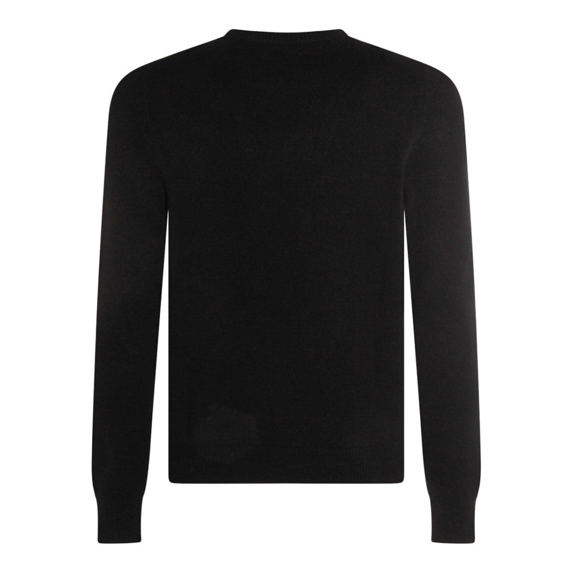 Malo Black Ribbed Crewneck Cashmere Sweater