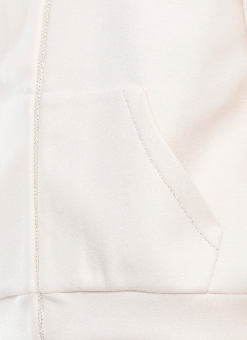 Fabiana Filippi Ivory Lightpoint Detail Zip Hoodie