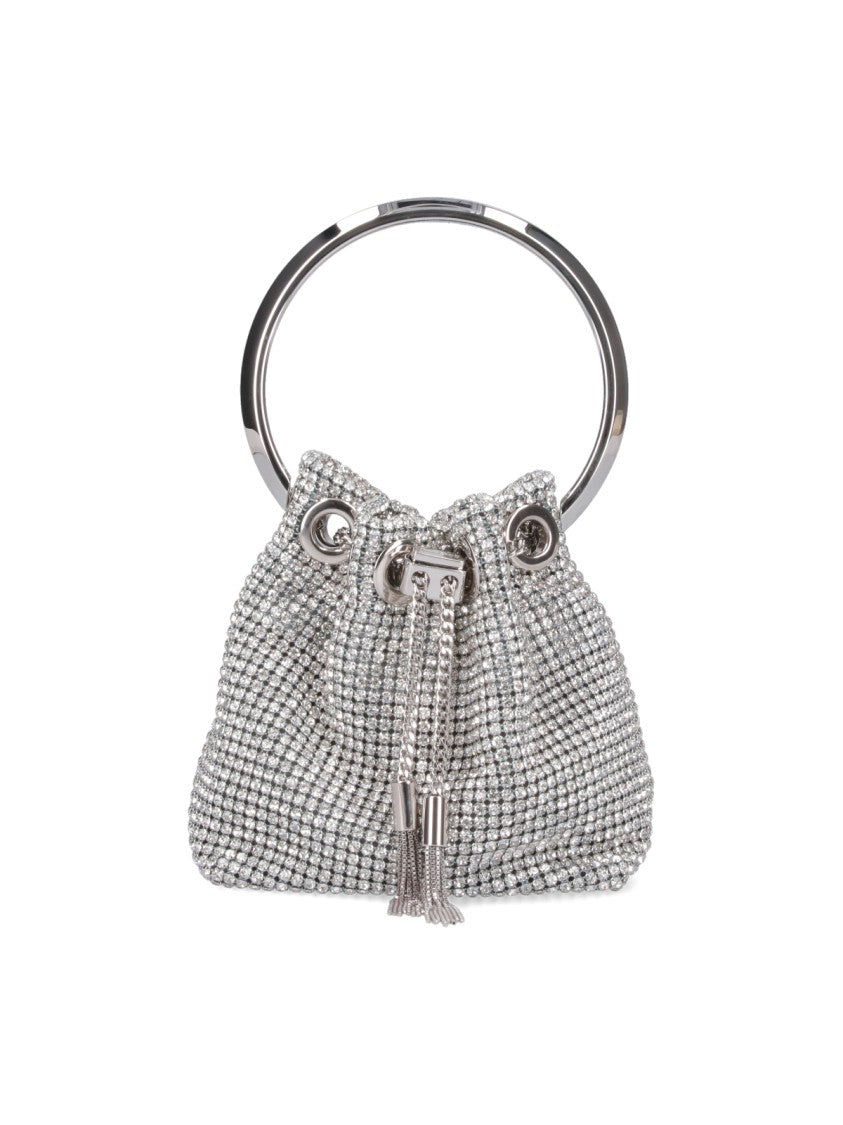 Jimmy Choo Micro 'Bon Bon' Drawstring Bag With Rhinestone Details