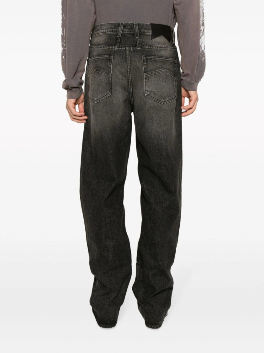 Rhude Mid-Rise Wide-Leg Black Denim Jeans