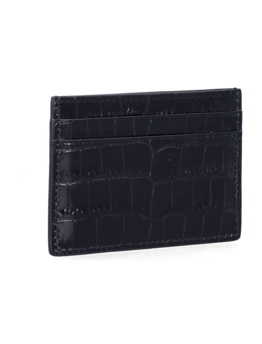 Tom Ford Croco Embossed Leather Cardholder