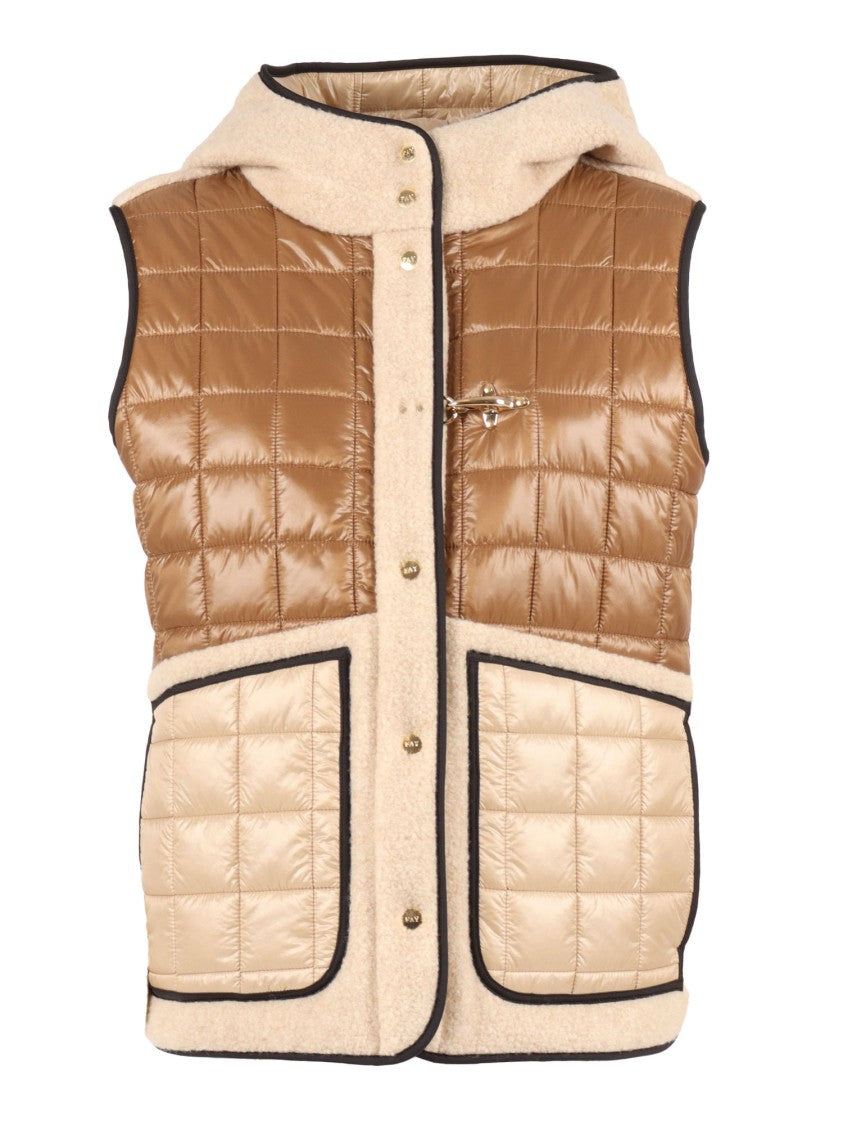 Fay Quilted Vest With Mixed Textures