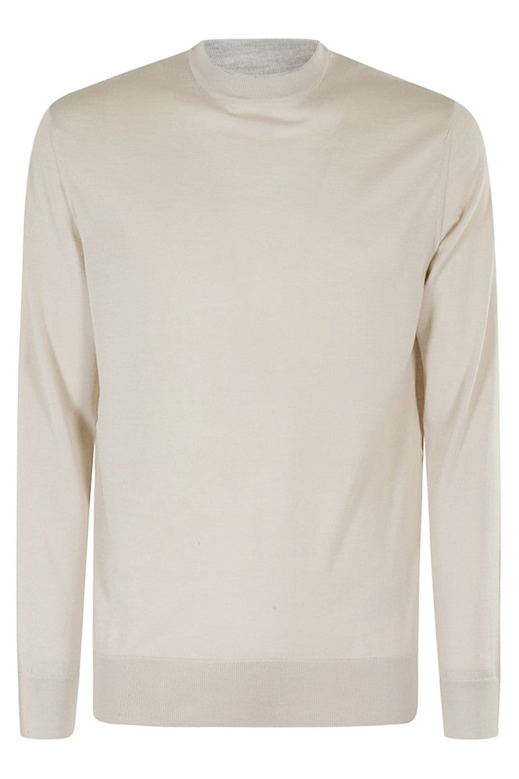 Eleventy Ribbed Sand Sweater With Tipping Detail