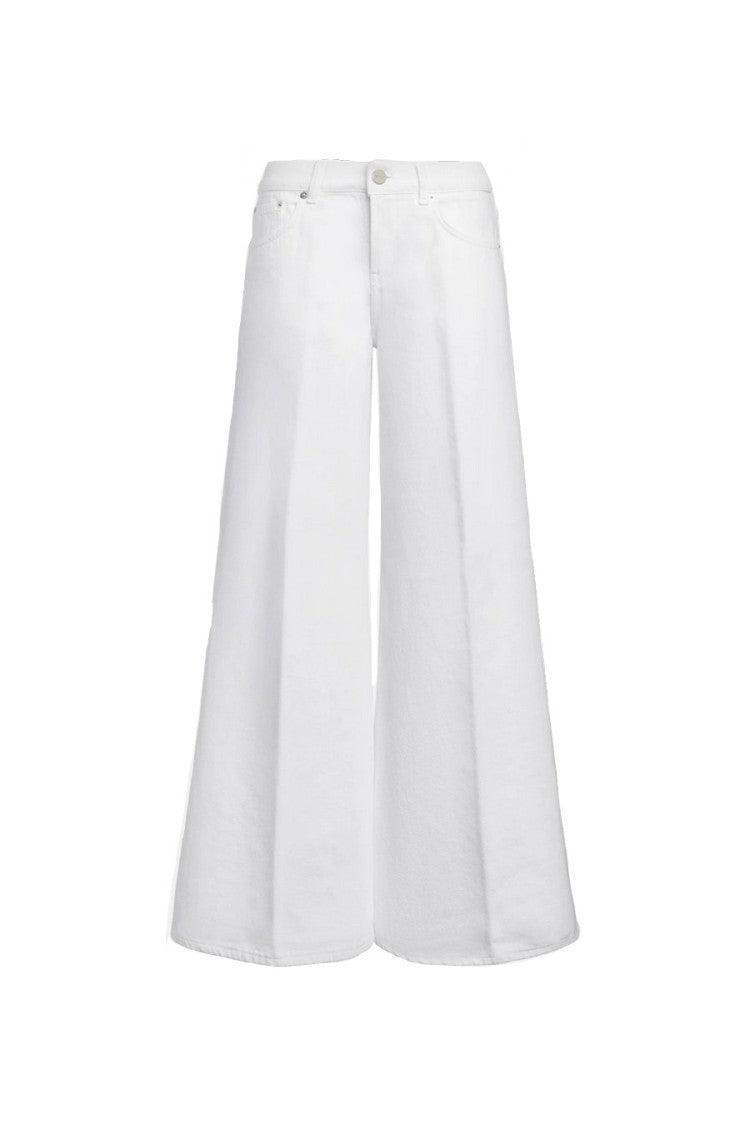 Dondup White Wide-Leg Flared Jeans