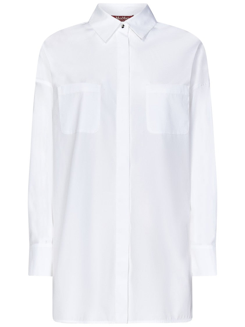 Max Mara Oversized White Cotton Poplin Shirt