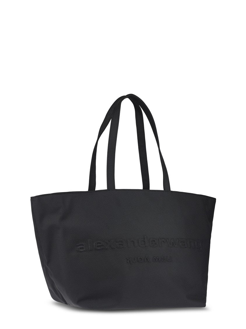 Alexander Wang Structured Black Tote Bag With Subtle Embossed Logo