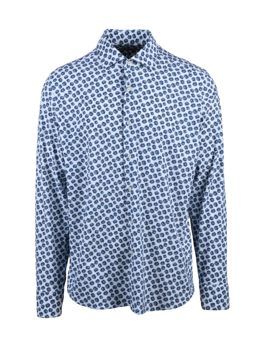 Ghirardelli Next Light Blue Floral Stretch Shirt