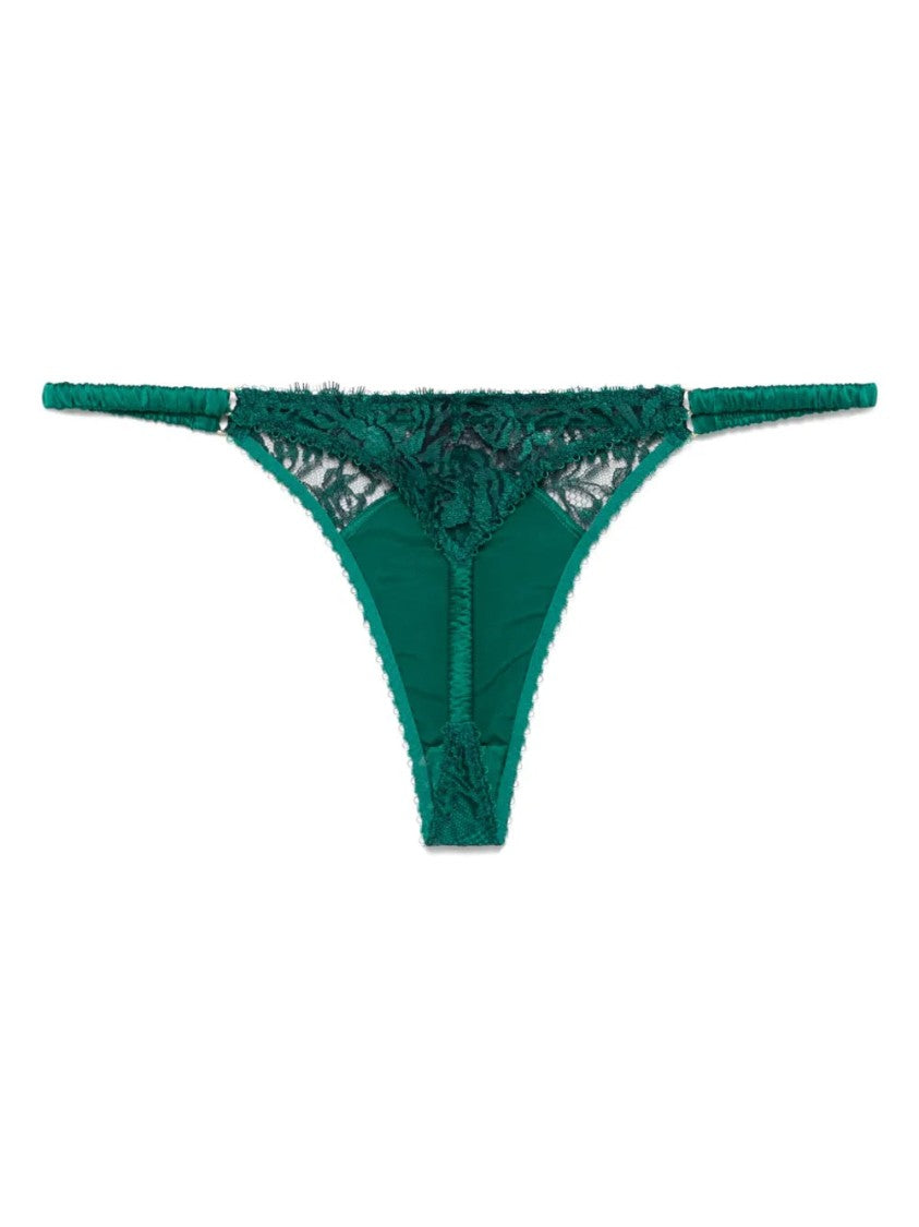 Agent Provocateur Green Solanna Floral Lace Viscose-Blend Panties