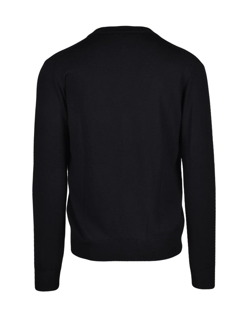 Dressism. Black Merino Wool Cardigan
